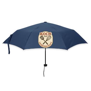 Koch aus Leidenschaft Vintage Patch - Regenschirm (klein) - Navy - Vorne