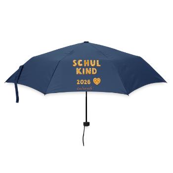 Schulkind 2026 Zuckersüß - Regenschirm (klein) - Navy - Vorne
