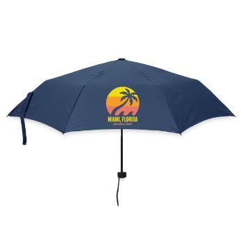 Miami-Florida-Palmen-Sonnenuntergang - Regenschirm (klein) - Navy - Vorne