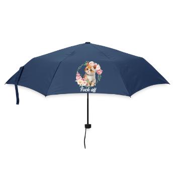 Süßes genervtes Kätzchen - Regenschirm (klein) - Navy - Vorne
