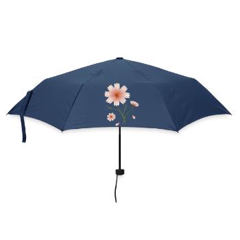 schöne Cosmea Blume rosa Blüten Illustration - Regenschirm (klein) - Navy - Vorne