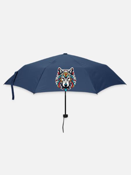 Wolf - Regenschirm (klein) - Navy
