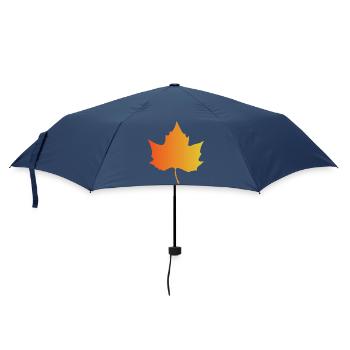 Herbstlicher Farbverlauf Ahornblatt - Regenschirm (klein) - Navy - Vorne