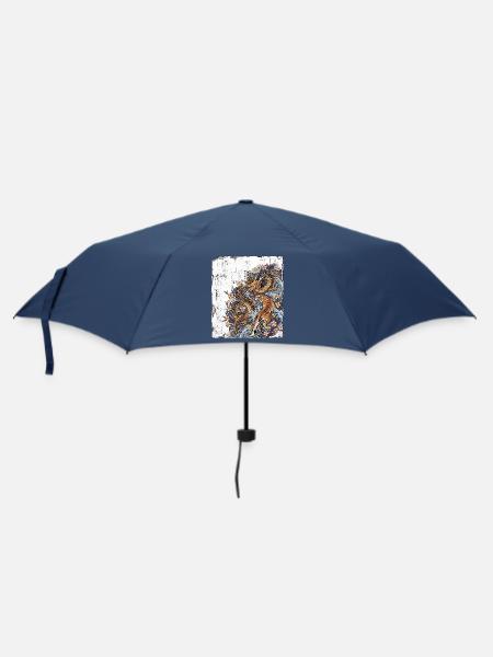 Drache Tiger Wand Chinesisch - Regenschirm (klein) - Navy