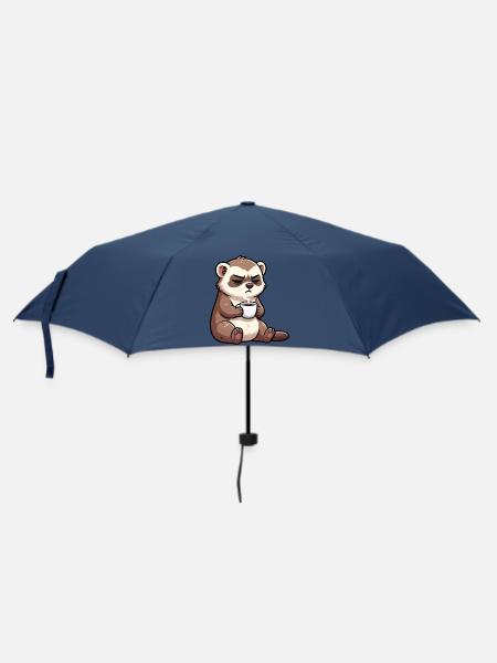 Frettchen Frettchenhalter Frettchenbesitzer - Regenschirm (klein) - Navy