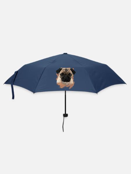 Mops - Regenschirm (klein) - Navy