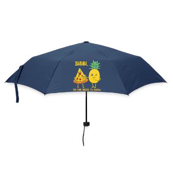 Ananas Pizza Hawaii Pizza lustig witzig - Regenschirm (klein) - Navy - Vorne