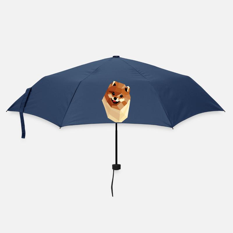 Pomeranian Low Poly — Geometric Portrait - Umbrella (small) - navy