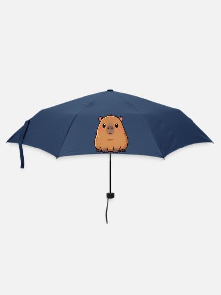 Capybara Wasserschwein Geschenk - Regenschirm (klein) - Navy