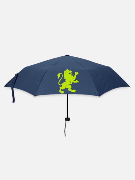 Leuchtender Löwe Silhouette - Regenschirm (klein) - Navy