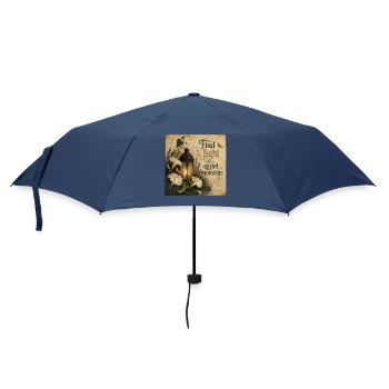 Find Light In Quiet Moments Vintage Poster Decoration - Umbrella (small) - navy - Front