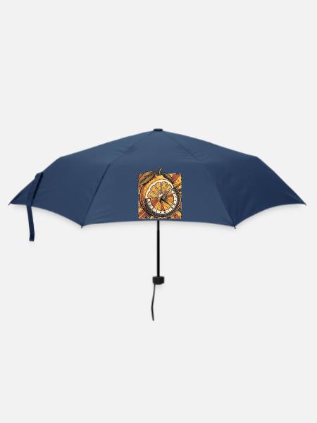 Zitrone Uhr - Regenschirm (klein) - Navy
