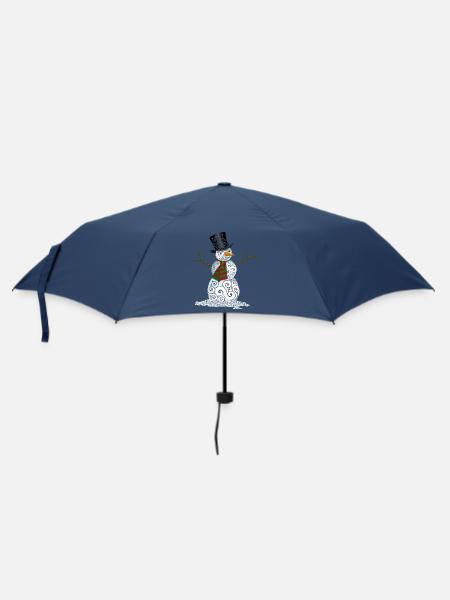 Bonhomme de neige Swirly heureux - Parapluie standard - marine