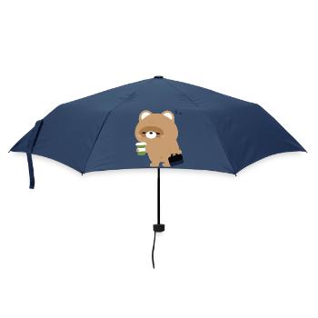 Sleepy Beaver et café - Parapluie standard - marine - Devant