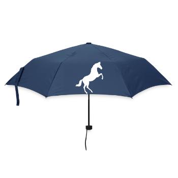 weißes Pferd Pferde Silhouetten Schattenfigur - Regenschirm (klein) - Navy - Vorne