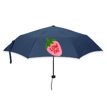 Lustiges Erdbeer-Design mit niedrigem Fettgehalt - Regenschirm (klein) - Navy - Vorne