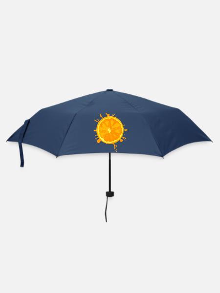 Orangenscheibe Spritzer Design - Regenschirm (klein) - Navy