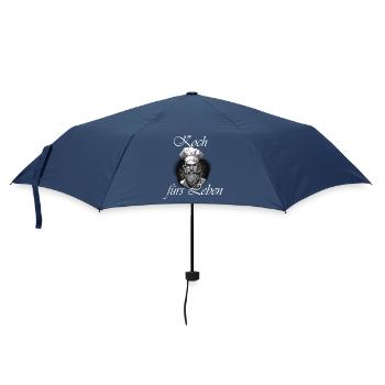 Koch fürs Leben weiß - Regenschirm (klein) - Navy - Vorne