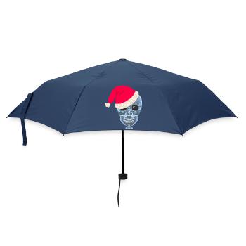 X-ray skull Santa hat, drawing - Umbrella (small) - navy - Front