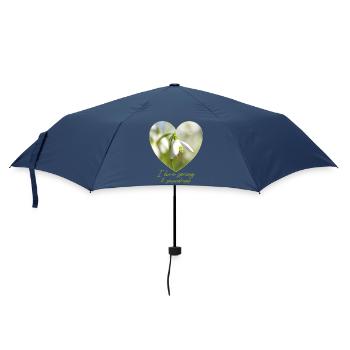 Heart with snowdrops i love spring - Umbrella (small) - navy - Front
