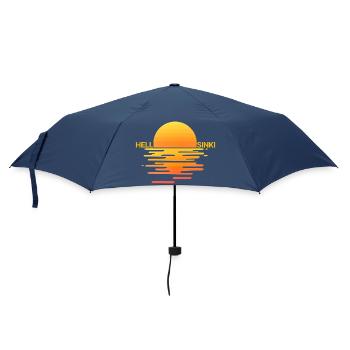 Was heißt Sonnenuntergang auf finnisch? Hellsinki! - Regenschirm (klein) - Navy - Vorne