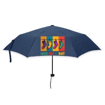 Unsere Welt ist bunt! - Welt-Down-Syndrom-Tag - Regenschirm (klein) - Navy - Vorne
