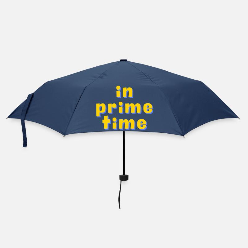 In Prime Time Retro 3D Typografie - Regenschirm (klein) - Navy