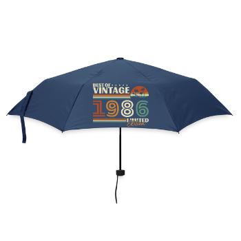 1986 Vintage Rétro Cadeau D'anniversaire - Parapluie standard - marine - Devant