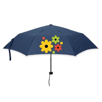 Motif de couleurs florales joyeuses - Flower Power - Parapluie standard - marine - Devant