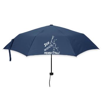 Frau Mistgabel Stall witzig - Regenschirm (klein) - Navy - Vorne