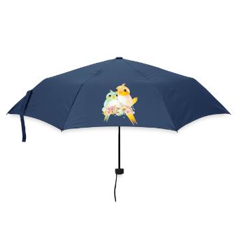 Deux canaris arrondis dans une splendeur de fleurs - Parapluie standard - marine - Devant