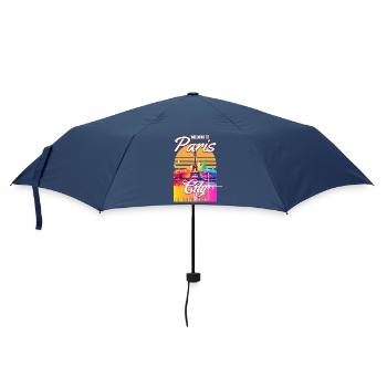 Paris Eiffel Tower France City Skyline Colorful - Umbrella (small) - navy - Front