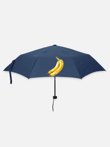 Banane Aquarell - Regenschirm (klein) - Navy