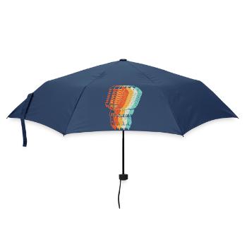 Musik Retro Mikrofon Dj Schlagermusik - Regenschirm (klein) - Navy - Vorne
