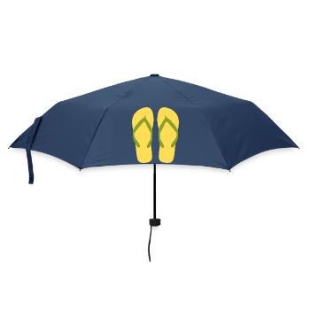 Sonnengelbe Flipflops - Regenschirm (klein) - Navy - Vorne