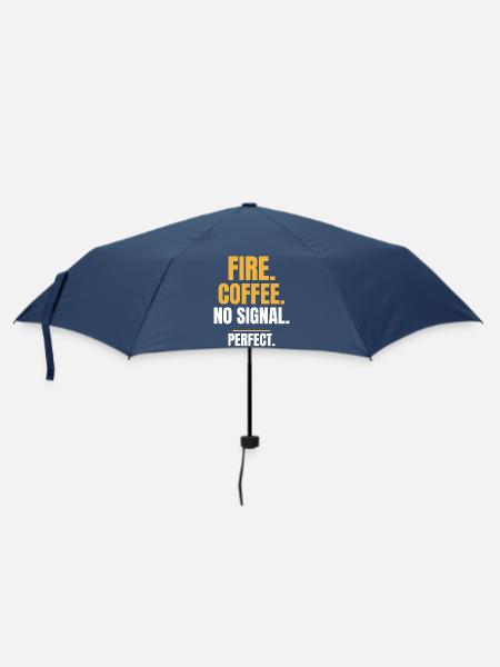 Feuerkaffee Kein Signal Perfektes Camping - Regenschirm (klein) - Navy