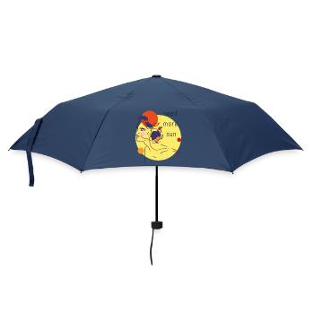 Sonnenporträt mit Blumen - Regenschirm (klein) - Navy - Vorne