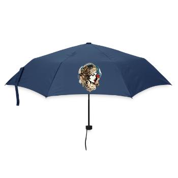Aesthetic Woman with Technology Motif - Umbrella (small) - navy - Front