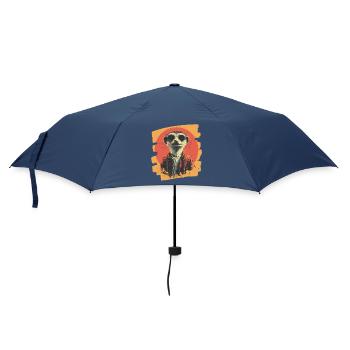 Erdmännchen Retro - Regenschirm (klein) - Navy - Vorne