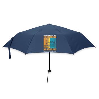 Eisenbahner Lokführer Schaffner Spruch Motiv - Regenschirm (klein) - Navy - Vorne