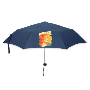 Sommer Sonne Retro - Regenschirm (klein) - Navy - Vorne