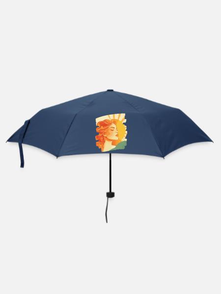Sommer Sonne Retro - Regenschirm (klein) - Navy