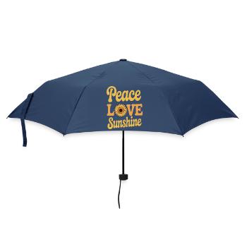 Sonnenblume - peace & love - Regenschirm (klein) - Navy - Vorne
