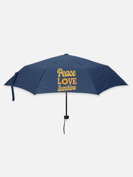 Sonnenblume - peace & love - Regenschirm (klein) - Navy