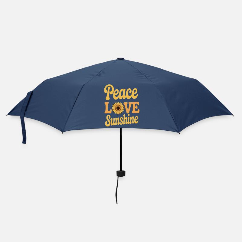 Sonnenblume - peace & love - Regenschirm (klein) - Navy