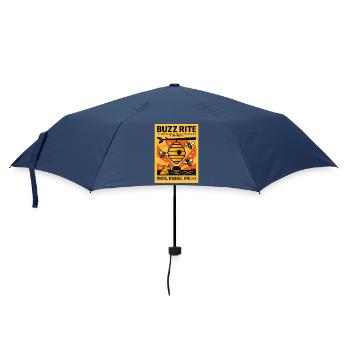 Bees Honey Beekeeper Retro Poster Magazine - Umbrella (small) - navy - Front
