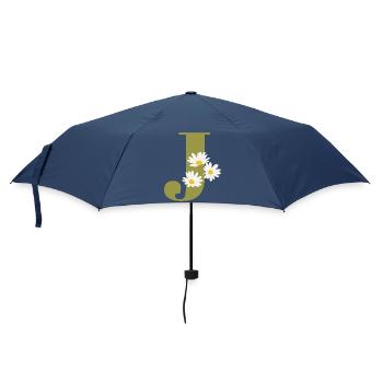 Lettre j vert marguerites - Parapluie standard - marine - Devant