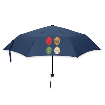 Weihnachtsmann Weihnachtsbaum Weihnachten - Regenschirm (klein) - Navy - Vorne