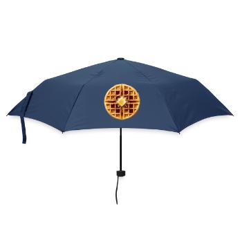 Waffle Costume Breakfast Halloween Simple Waffle - Umbrella (small) - navy - Front