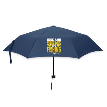 Fischer Sportfischer Angeln Angler Spruch - Regenschirm (klein) - Navy - Vorne